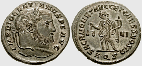 A Bronze Follis of Diocletian