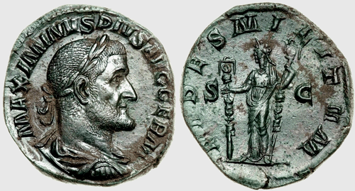 A Bronze Sestertius of Maximinus Thrax