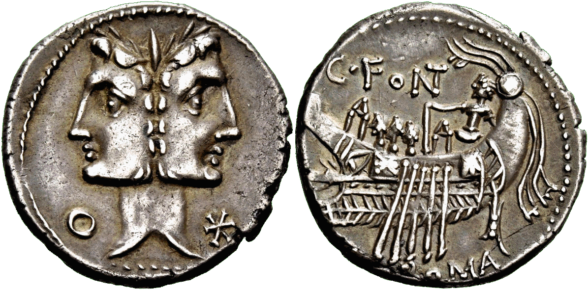 Denarius of Gaius Fonteius, 114 or 113 B.C.