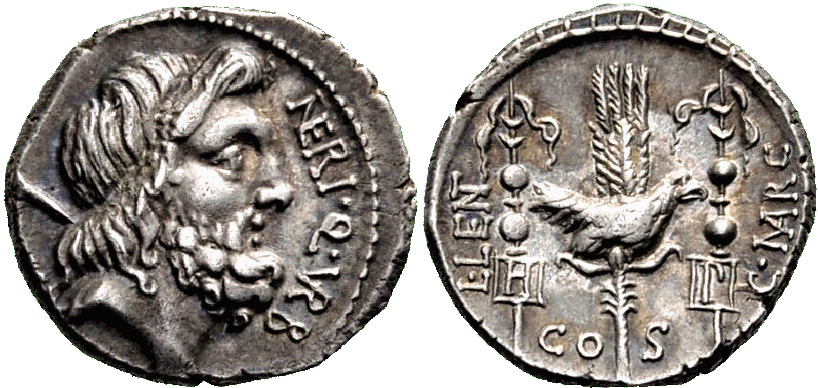 Denarius of Gnaeus Nerius, 49 B.C.