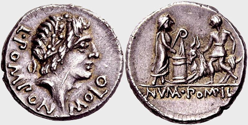 King Numa Pompilius leading a sacrifice